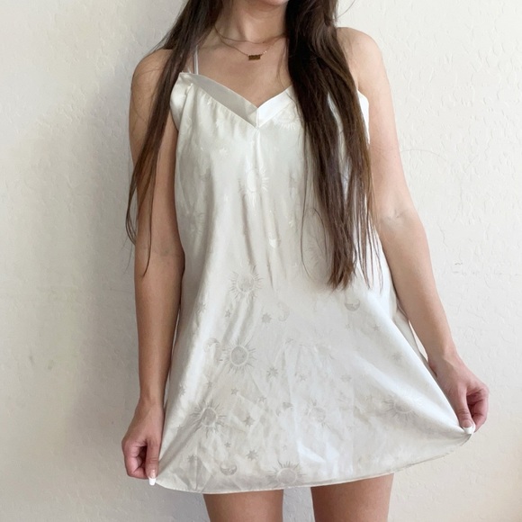 Vintage Morgan Taylor Intimates Stars Moon Sun Nightgown Slip Dress - Picture 1 of 12